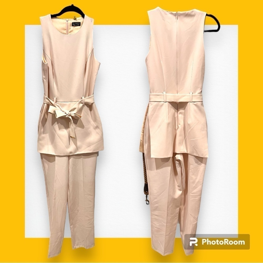 Miss Selfridge Pink Sleeveless Peplum Jumpsuit US 4